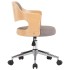 Silla de oficina giratoria de madera curvada y tela gris