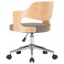 Silla de oficina giratoria de madera curvada y tela gris