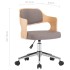 Silla de oficina giratoria de madera curvada y tela gris