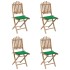 Set de comedor exterior plegable 5 piezas con cojines