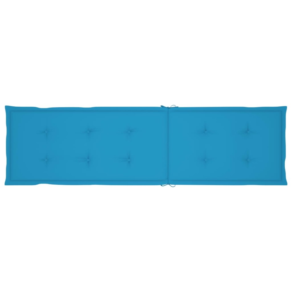 Tumbona de jardín con reposapiés y cojín madera maciza