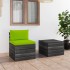 Muebles de jardín de palets 2 piezas cojines madera maciza