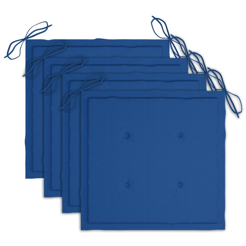 Sillas comedor de jardín y cojines 3 uds madera maciza