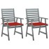 Sillas de comedor jardín 2 uds madera maciza acacia con