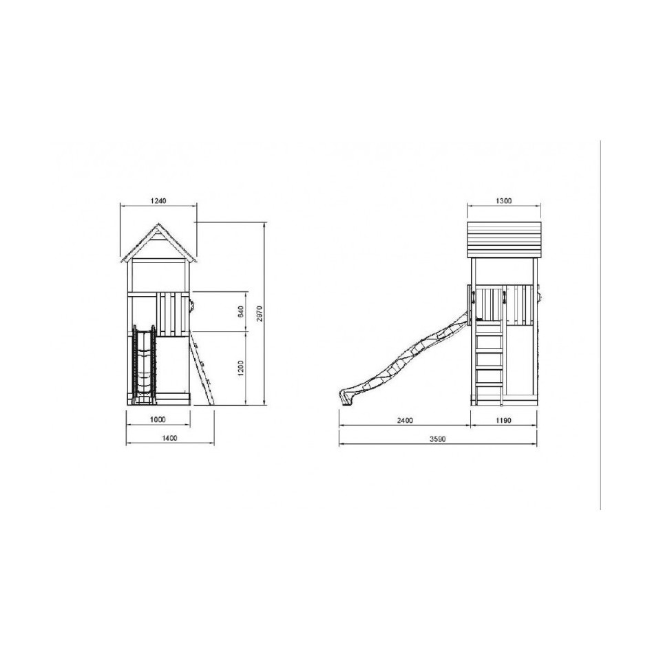 Parque Infantil Tibidabo con Casita y rampa de escalada