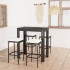 Set muebles bar jardín 5 piezas y cojines ratán sintético