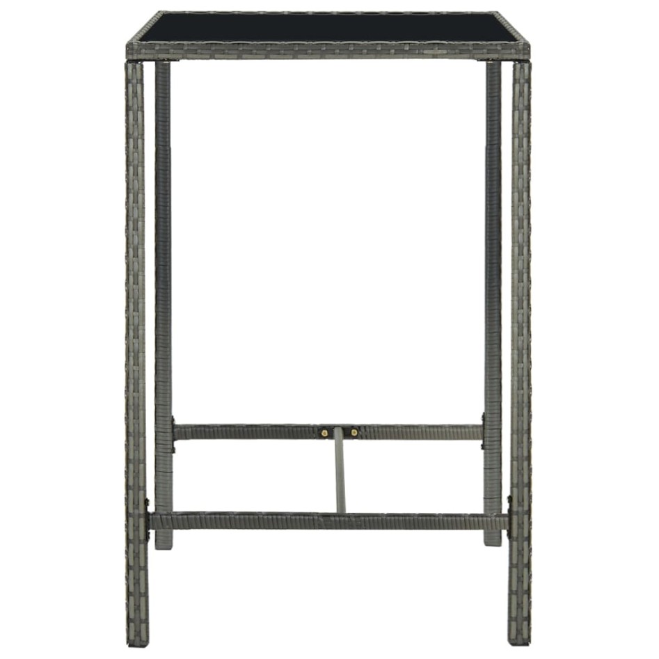 Mesa y taburetes altos jardín 3 piezas ratán sintético