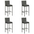 Set muebles bar jardín 5 piezas y cojines ratán sintético