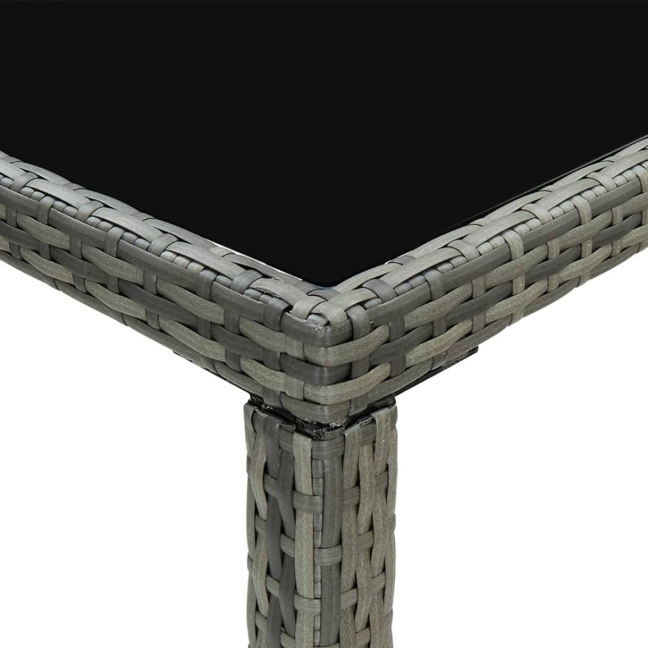 Set muebles bar jardín 7 piezas y cojines ratán sintético