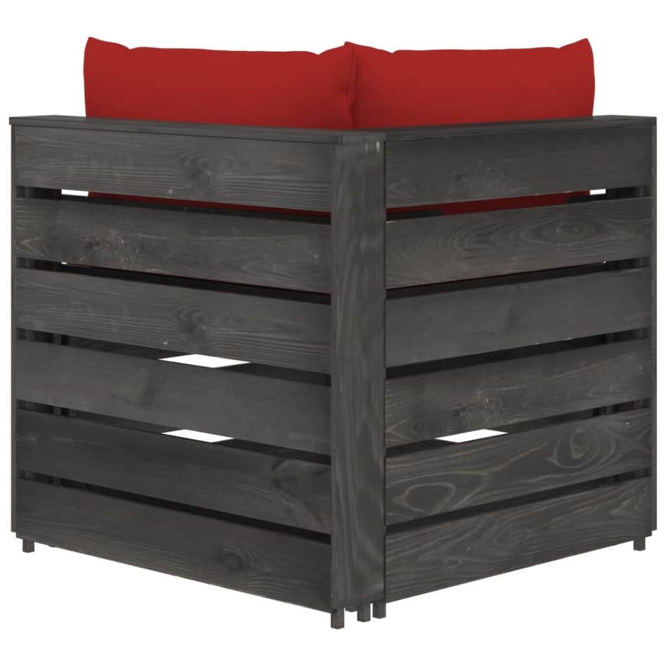 Sofá central seccional con cojines madera impregnada