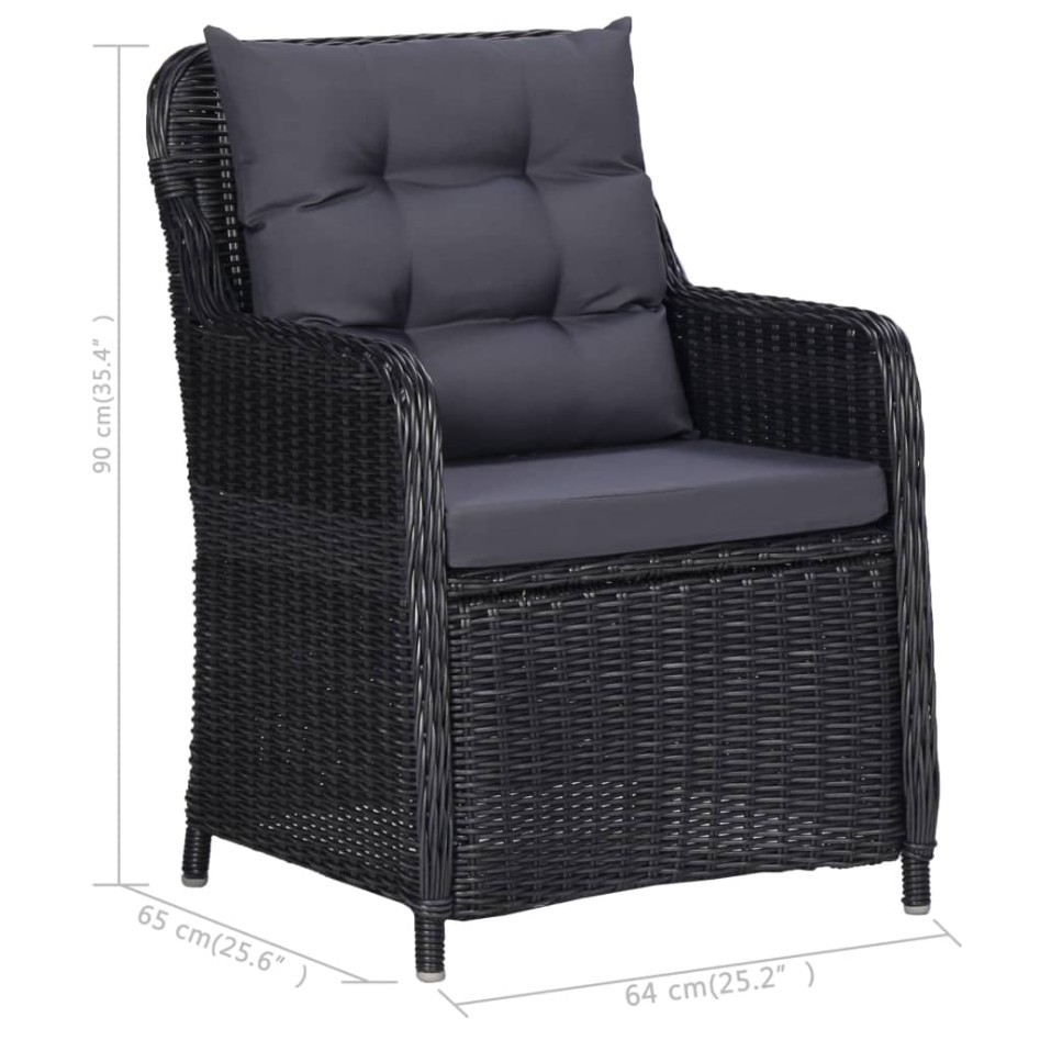 Juego de comedor para jardín 3 piezas