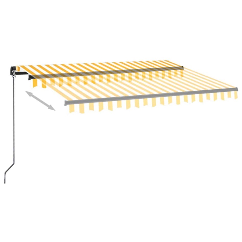 Toldo manual retráctil con LED amarillo y blanco 350x250