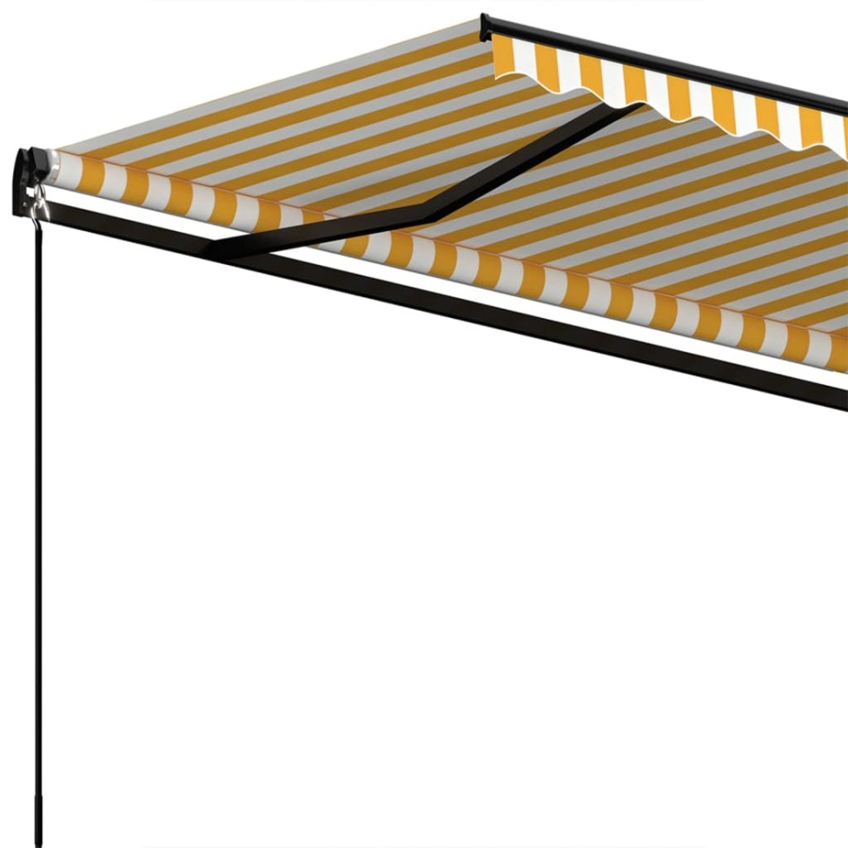 Toldo retráctil automático amarillo y blanco 350x250