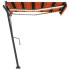 Toldo manual retráctil con LED naranja y marrón 300x250