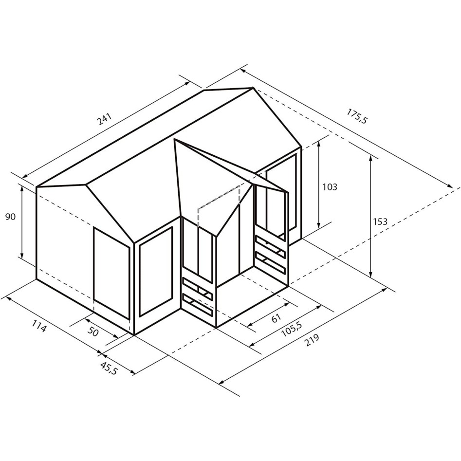 Casita infantil con porche, modelo Mika