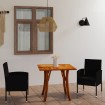 Juego de comedor de jardín 3 piezas negro