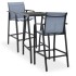 Mesa alta y taburetes de bar de jardín 3 piezas negro y