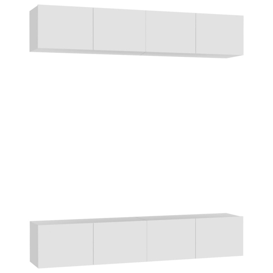 Muebles para TV 4 uds madera contrachapada blanco 80x30x30