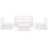 Set de salón de jardín de 5 pzas blanco madera maciza de