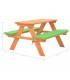 Mesa de pícnic infantil con bancos madera de abeto 89x79x50 cm