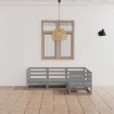 Juego de muebles de jardín 4 piezas gris madera maciza de pino