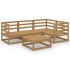 Muebles de jardín 5 piezas marrón miel madera maciza de