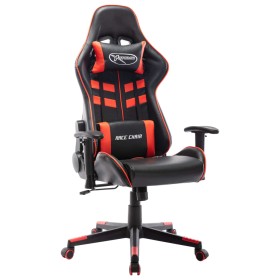 Silla de gaming de cuero sintético negro y