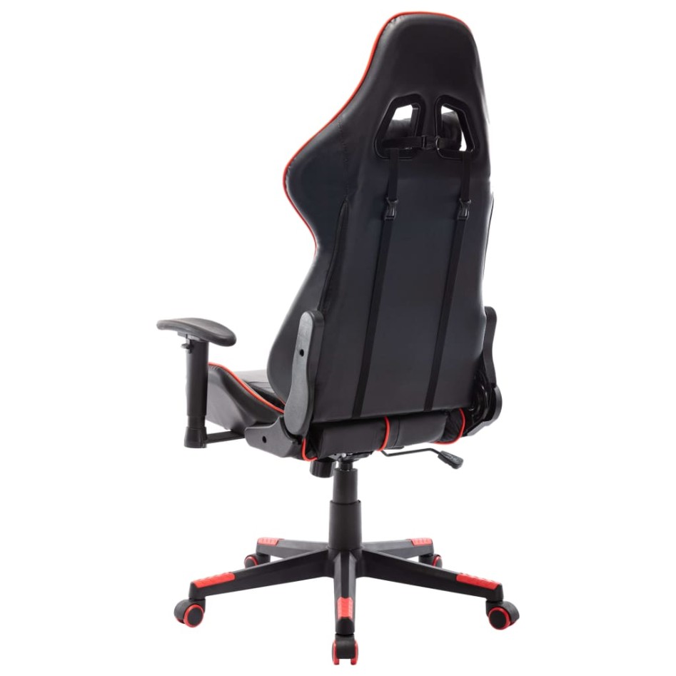 Silla de gaming de cuero sintético negro y