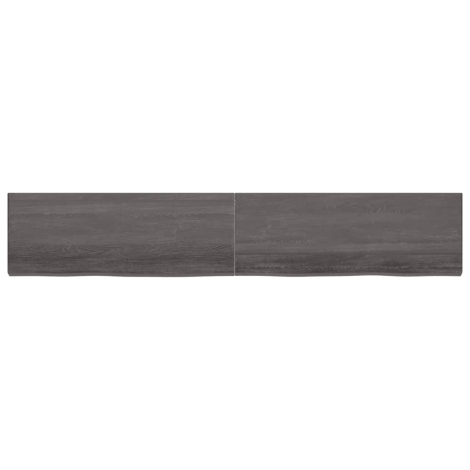 Tablero mesa madera roble tratada marrón oscuro 220x40x(2-6)