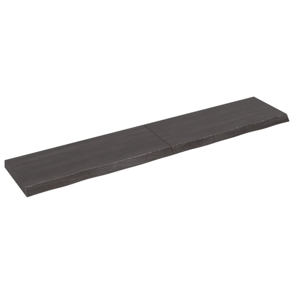 Tablero mesa madera roble tratada marrón oscuro 200x40x(2-6)