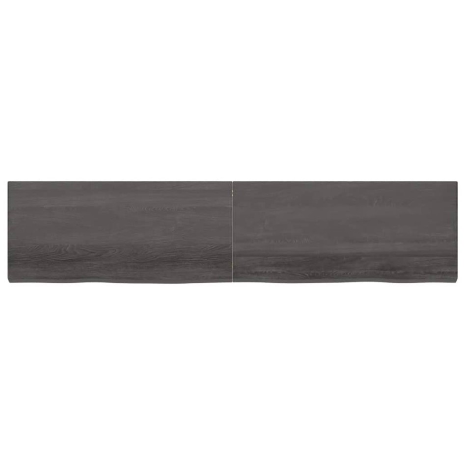 Tablero mesa madera roble tratada marrón oscuro 220x50x(2-6)