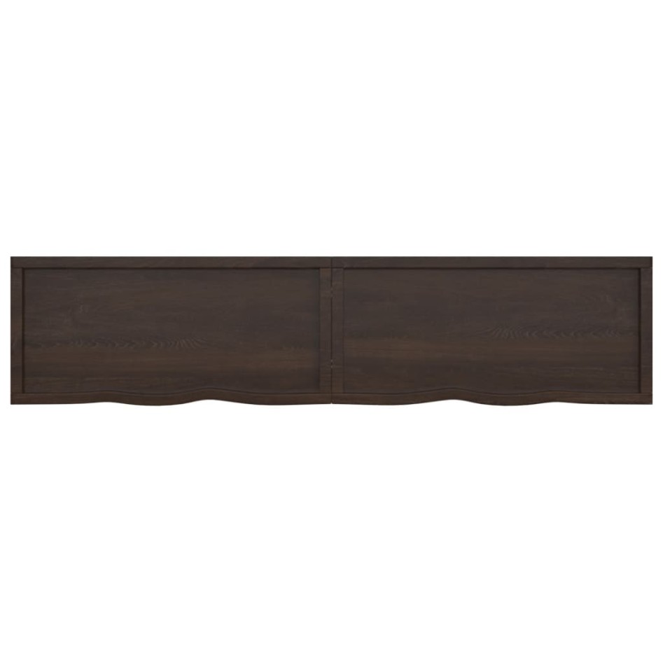Tablero mesa madera roble tratada marrón oscuro 220x50x(2-6)