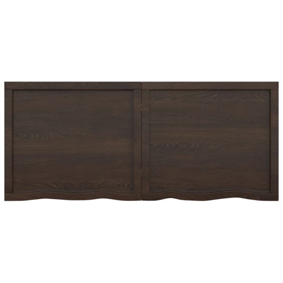 Encimera de baño madera tratada marrón oscuro 140x60x(2-4)