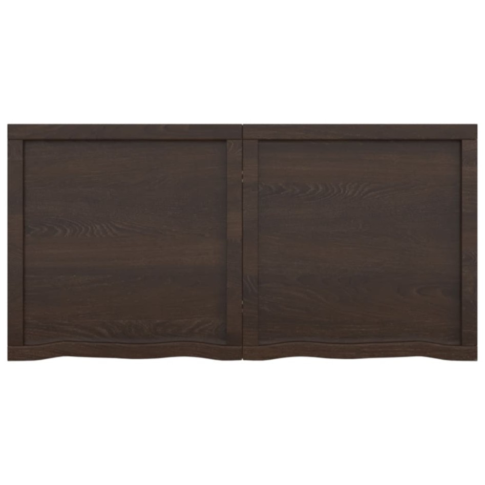 Encimera de baño madera tratada marrón oscuro 120x60x(2-4)