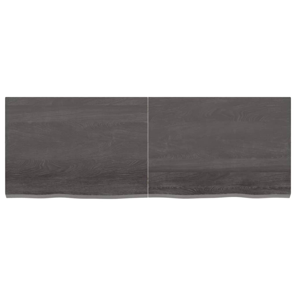 Encimera de baño madera tratada marrón oscuro 140x50x(2-4)