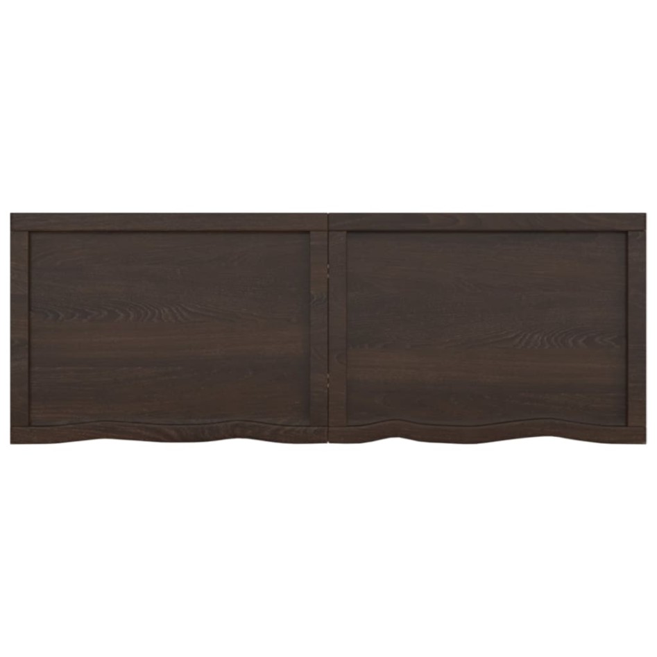 Encimera de baño madera tratada marrón oscuro 140x50x(2-4)