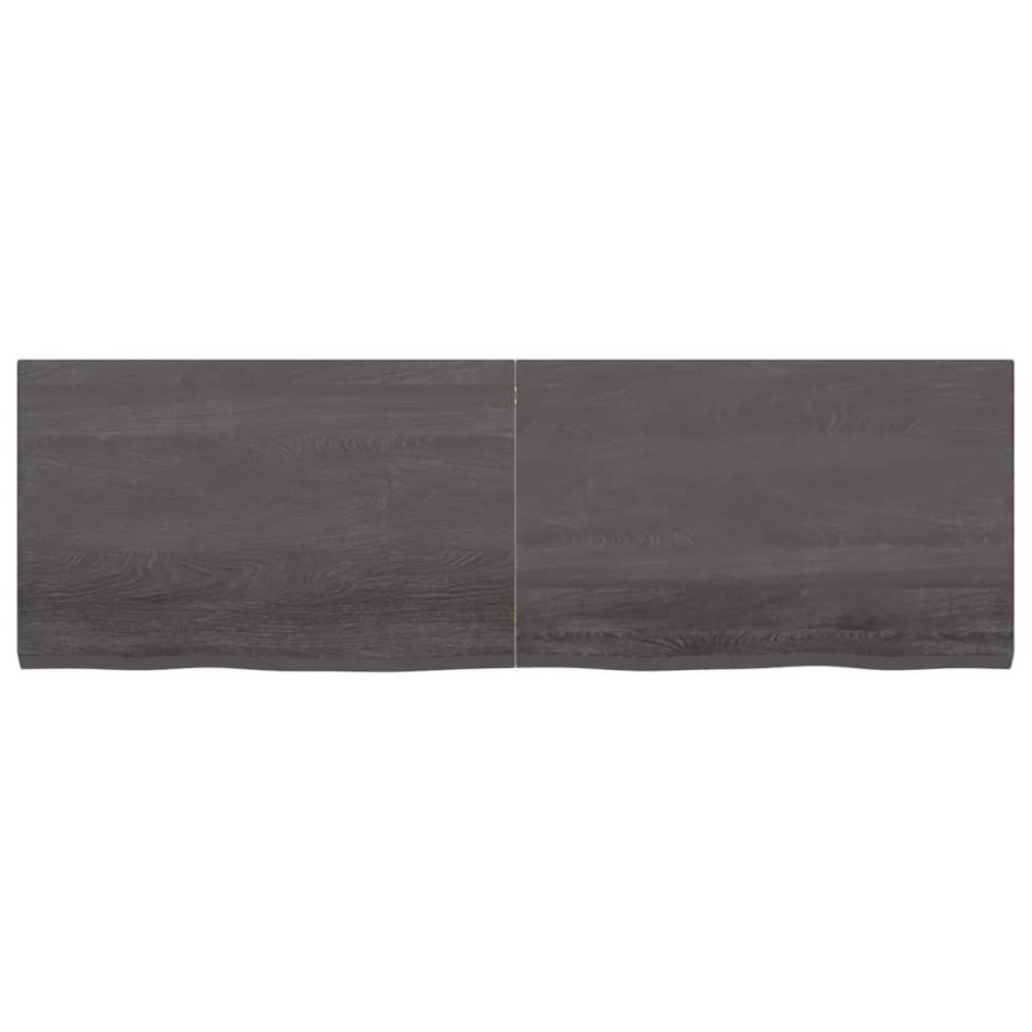 Encimera de baño madera tratada marrón oscuro 160x50x(2-4)