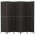 Biombo de 5 paneles jacinto de agua negro 205x180