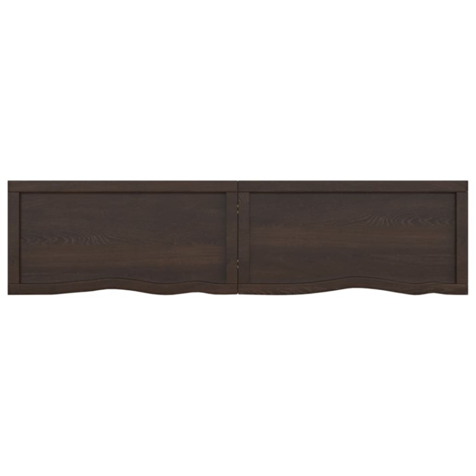 Encimera de baño madera tratada marrón oscuro 160x40x(2-4)
