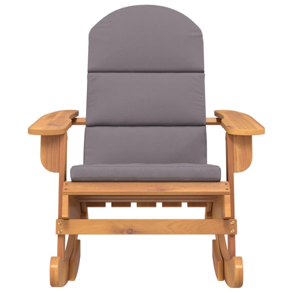 Silla mecedora Adirondack con cojines madera maciza
