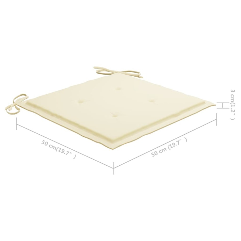 Sillas comedor de jardín y cojines 4 uds madera maciza