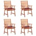 Sillas comedor de jardín y cojines 4 uds madera maciza