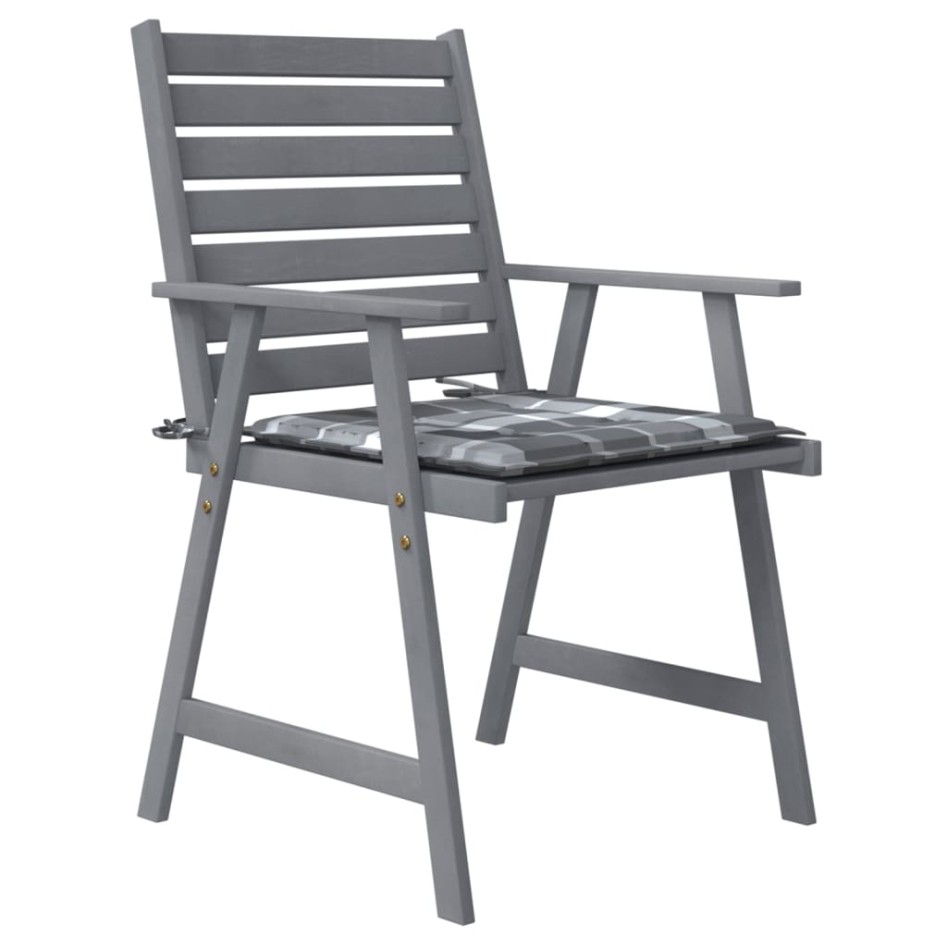 Sillas de comedor jardín con cojines 4 uds madera maciza