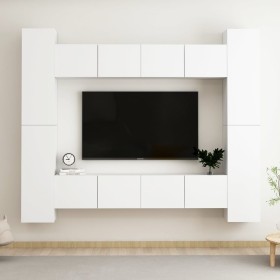 Set de muebles de salón TV 8 piezas madera de ingeniería
