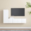 Set de muebles de salón TV 3 piezas madera de ingeniería blanco