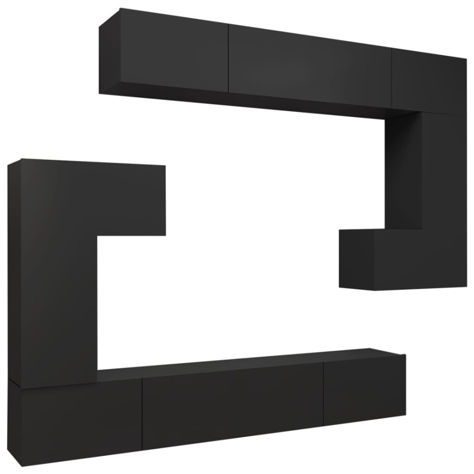 Set de muebles para TV 8 piezas madera contrachapada