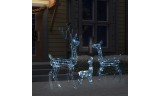 Decoración navideña renos de acrílico 300 LED blanco frío