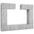Set muebles de salón TV 6 pzas madera ingeniería gris