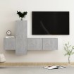 Set de muebles de salón 3 pzas madera ingeniería gris hormigón