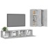 Set muebles de salón TV 4 pzas madera ingeniería gris